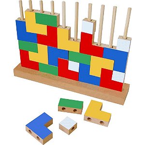 Brinquedo pedagogico madeira blocos de encaixe 25pcs - carlu (unidade)