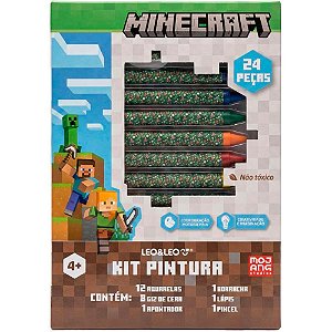 Brinquedo para colorir minecraft kit pintura personag - leonora (kit)