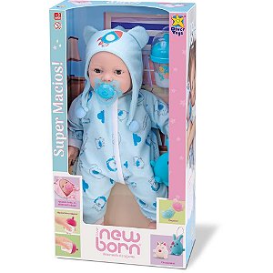 Boneca com mecanismo new born brinc.de pijama rosa - divertoys (unidade)