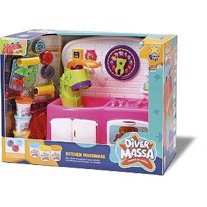 Massa para modelar criativa cozinha rosa c/acessorios - divertoys (unidade)