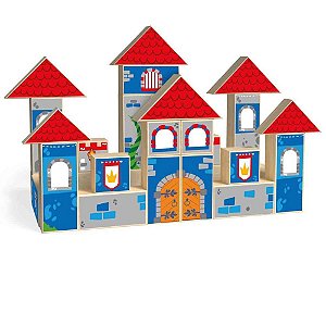 Brinquedo para montar castelo medieval madeira 30pcs - brinc. de crianca (unidade)