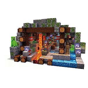 Brinquedo para montar blocks supercraft caverna 120p - brinc. de crianca (unidade)