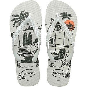 Chinelo havaianas masculino aloha 41/2 branco/verde - havaianas (par)