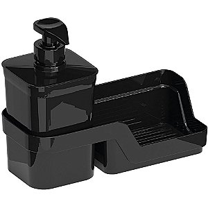 Porta detergente flat com 2 pecas 500ml preto - nitron (unidade)