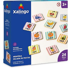 Jogo da memoria em madeira salada frutas 24 pecas - xalingo (unidade)