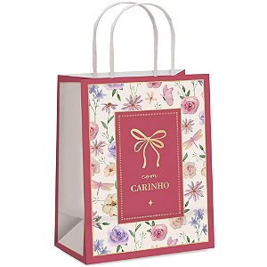 Sacola para presente decorada aurora g 32x25x13cm - packpel (pct.c/10)