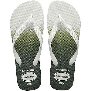Chinelo havaianas masculino top basic 43/4 branco/verde - havaianas (par)