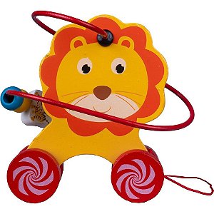 Brinquedo pedagogico madeira aramado montanha russa leaozin - yins (unidade)