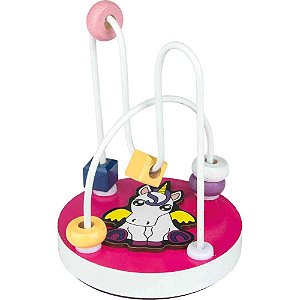 Brinquedo pedagogico madeira unicornio mini aramado - carlu (unidade)