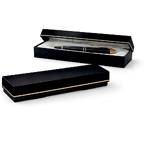 Caixa para presente com tampa preto com ouro p/caneta 17x4x2 - packpel (pct.c/10)