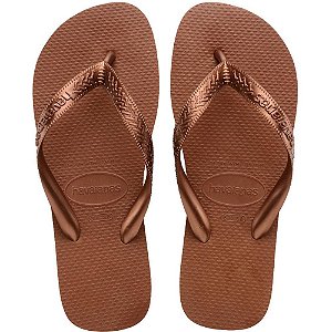 Chinelo havaianas feminino top tiras 37/8 ferrugem - havaianas (par)