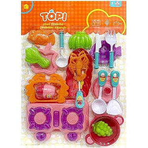 Brincando de casinha topi chef cozinhar e servir - cardoso toys (unidade)