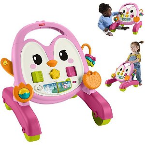 Fisher-price infant andador musical pinguim rosa - mattel (unidade)