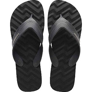 Chinelo havaianas masculino track waves 39/0 preto/cinza - havaianas (par)