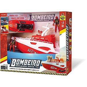 Cenario tematico (playset) barco iate bombeiro c/bonecos - samba toys (unidade)