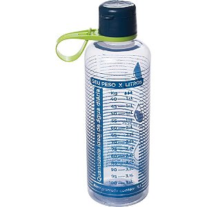 Garrafa plastica fitness cilindrica 970ml cinza - plasutil (unidade)