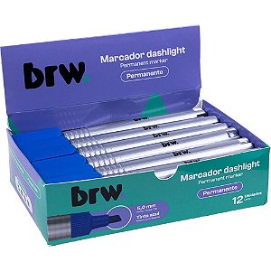 Pincel marcador permanente dashilight azul - brw (cx.c/12)