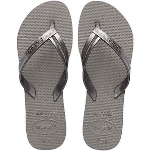 Chinelo havaianas feminino elegance 35/6 cinza recife - havaianas (par)
