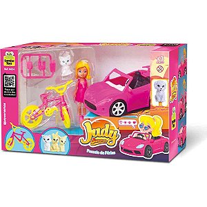 Boneca judy carro esportivo e pet - samba toys (unidade)
