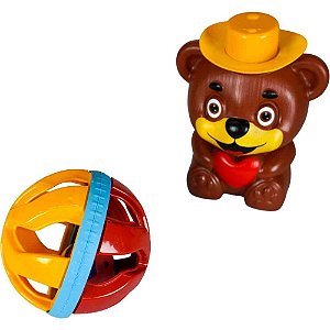 Brinquedo educativo kit ursinho cacau c/som - kendy brinquedos (unidade)