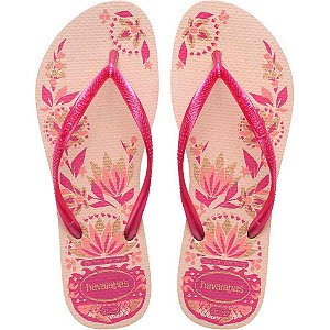 Chinelo havaianas feminino slim organic 33/4 rosa ballet - havaianas (par)