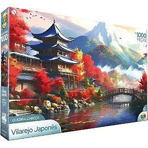Quebra-cabeca cartonado vilarejo japones 1000 pecas - ggb plast (unidade)