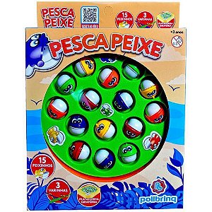 Jogo diverso pesca peixe 3 varinhas c/15pei - polibrinq (unidade)