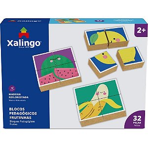 Brinquedo pedagogico madeira frutinhas 32pcs - xalingo (unidade)