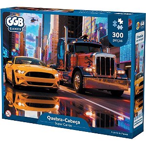 Quebra-cabeca cartonado super carros 300 pecas - ggb plast (unidade)