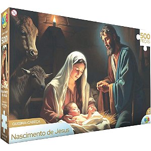 Quebra-cabeca cartonado nascimento de jesus 500 pecas - ggb plast (unidade)