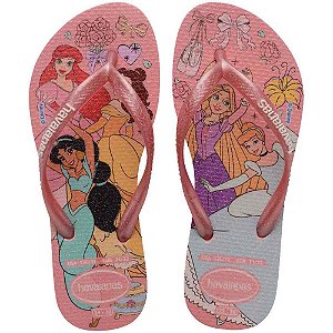 Chinelo havaianas infantil princesas slim kids 31/2 rosa - havaianas (par)