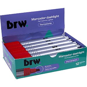 Pincel marcador permanente dashilight vermelho - brw (cx.c/12)