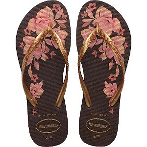 Chinelo havaianas feminino slim organic 39/0 cafe - havaianas (par)
