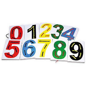 Brinquedo pedagogico madeira alinhavos numerais 10pcs - carlu (unidade)