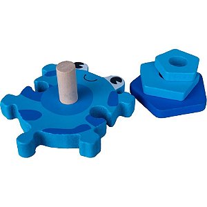 Brinquedo pedagogico madeira jogo de encaixe sapinho formas - yins (unidade)
