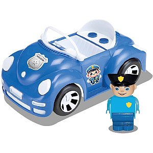 Carrinho supercar policia c/boneco - monte libano (unidade)