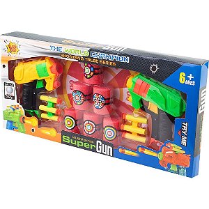 Lancador super gun kit c/alvos/dardos - samba toys (unidade)