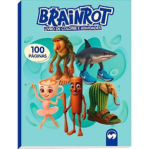 Livro infantil colorir atividades 100pgs brainrot - vale das letras (unidade)