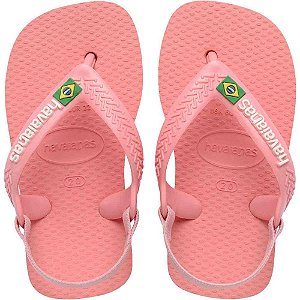 Chinelo havaianas infantil baby brasil logo 22 manga rosa - havaianas (par)