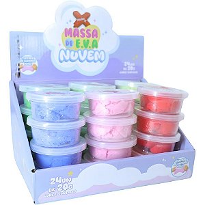 Massa de eva 6 cores sortidas nuvem 20g - make+ (dp.c/24)