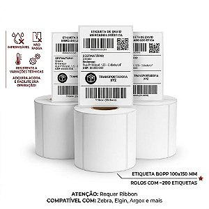 Etiqueta adesiva bopp 100x150xmm 31m - silfer (cx.c/08)