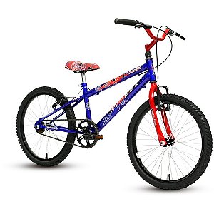 Bicicleta aro 20 rock azul/vermelha - stone bike (unidade)