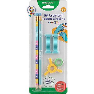 Kit escolar color joy hb c/topper 4pcs (sortido) - leonora (blister)