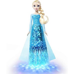 Boneca disney frozen elza c/som e luz - mattel (unidade)