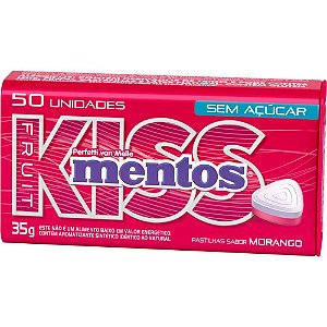 Bala mentos kiss morango s/acuc.35g - perfetti van melle (dp.c/12)