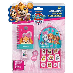 Kit escolar patrulha canina mini cadern+3p - leonora (blister)