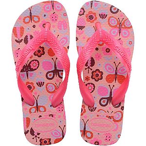 Chinelo havaianas infantil kids flores 23/4 manga rosa - havaianas (par)