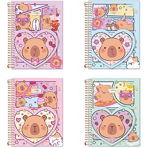 Caderno 01x1 cp.dura colegial pampy c/bloco coracao 80fls (s - cadersil (unidade)