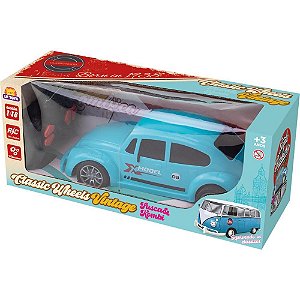Carrinho controle remoto fusca 4 funcoes 22,5cm (sortido) - samba toys (unidade)