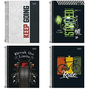Caderno 01x1 capa dura flip college masculino 80fls. - cadersil (pct.c/04)